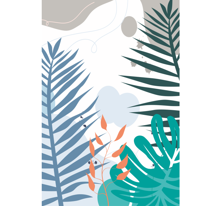 Cortina roller flores hojas grandes tropicales - TenVinilo