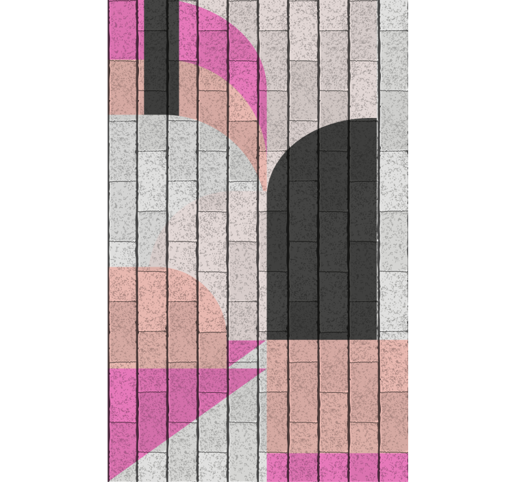 Estor oficina Diseño geométrico gris metalizado y rosa - TenVinilo