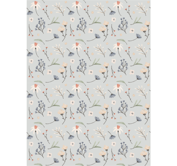 Cortina roller floral elementos delicados - TenVinilo