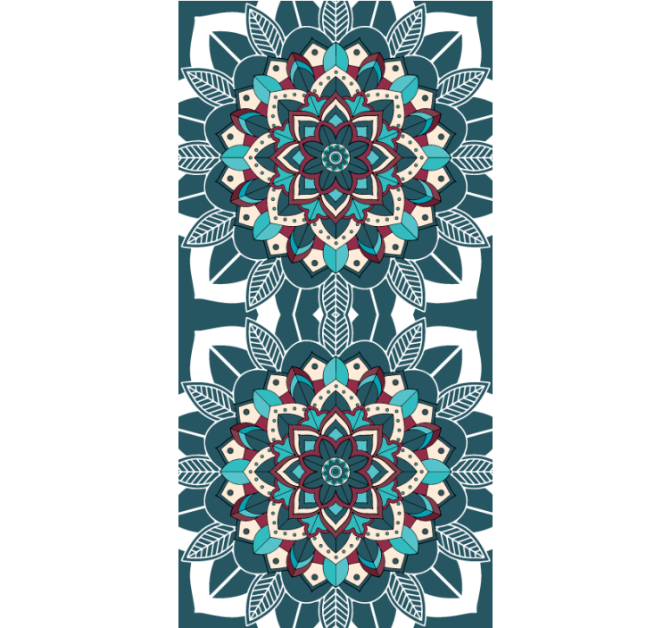 Cortina roller textura elegantes azulejos azules - TenVinilo