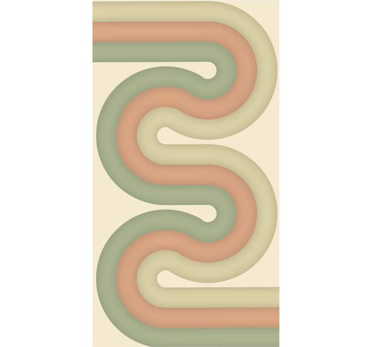 Cortina roller living comedor patrón de línea curva - TenVinilo