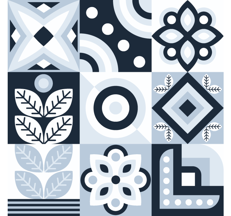 Estor estilo nórdico patrón de azulejos - TenVinilo