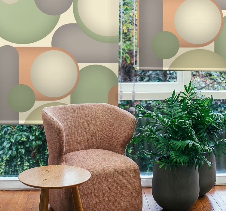 Cortina roller moderno disposición circular geométrica - TenVinilo