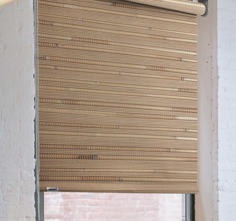 Estor rústico efecto tablón marrón a rayas - TenVinilo