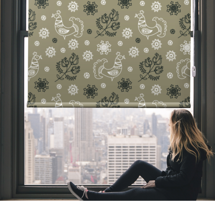 Cortina roller animales encantadores patrones de aves - TenVinilo