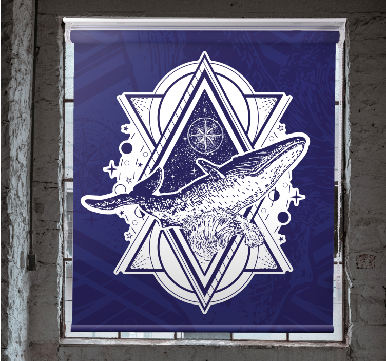 Cortina roller animales silueta de ballena enorme - TenVinilo