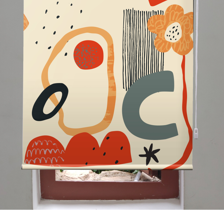 Cortina roller composición floral abstracta - TenVinilo