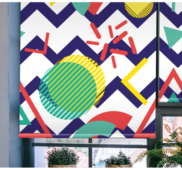 Cortina roller moderno figuras abstractas divertidas - TenVinilo