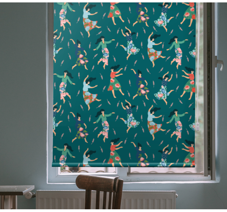 Cortina roller original patrón de mujeres bailando - TenVinilo