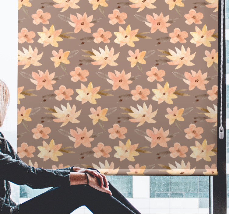 Cortina roller flores patrón floral suave - TenVinilo