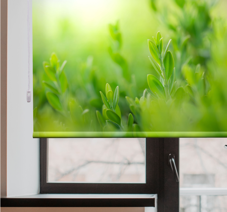 Cortina roller flores imagen de exuberante vegetación - TenVinilo