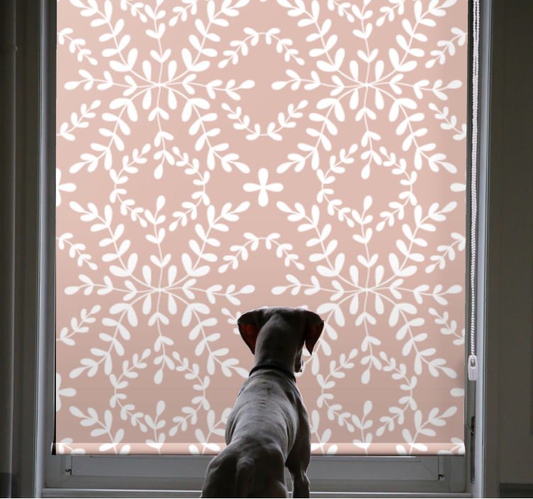 Cortina roller flores tema de hoja botánica - TenVinilo