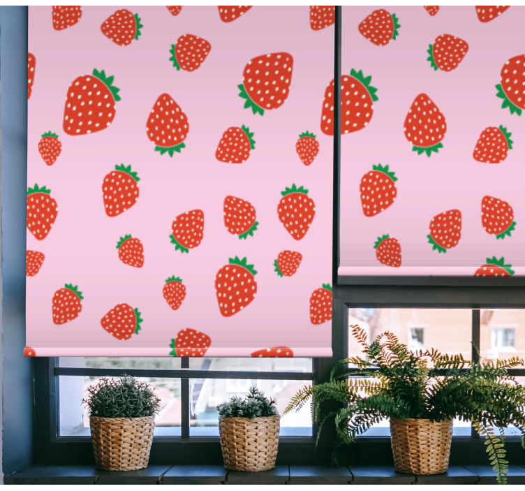 Cortina roller frutas delicias con estampado de fresas - TenVinilo