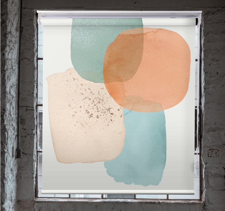 Cortina roller moderno manchas de colores geométricas - TenVinilo