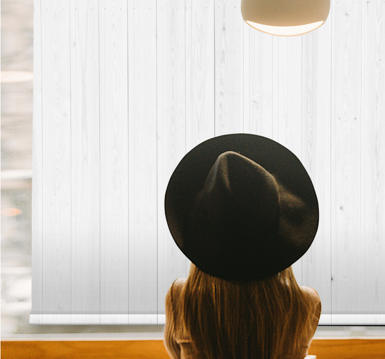 Cortina roller moderno tablones de madera grises - TenVinilo