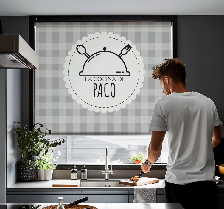 Cortina roller personalizable estilo de cocina - TenVinilo