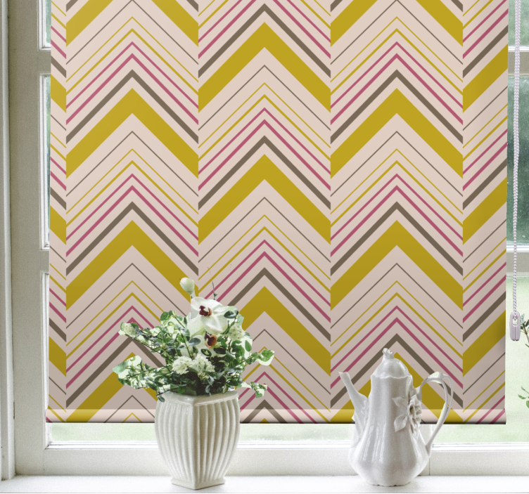Cortina roller textura capas con estampado chevron - TenVinilo