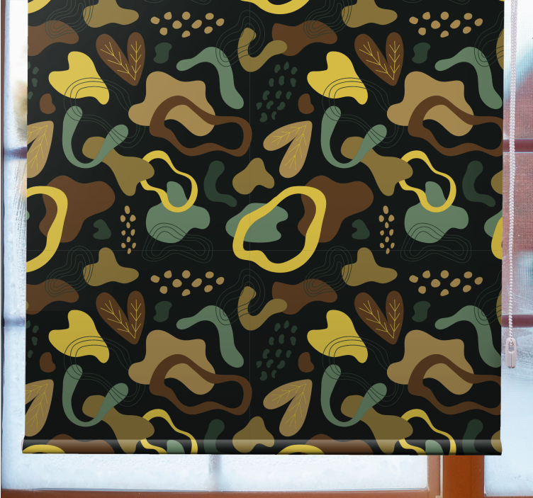 Cortina roller textura formas abstractas de hojas - TenVinilo