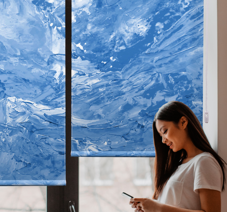 Cortina roller textura motivo de olas del océano - TenVinilo