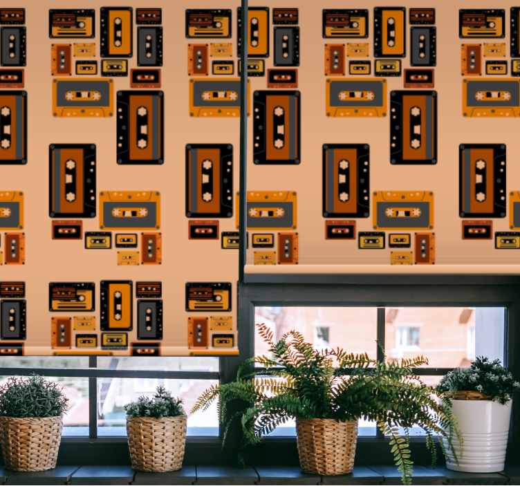 Cortina roller vintage cintas de casete retro - TenVinilo