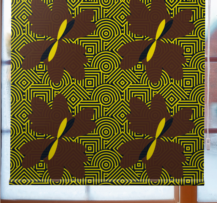 Estor dibujos Estilo africano marrón y amarillo - TenVinilo