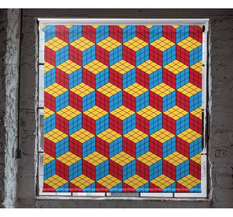 Estor habitación Patrón original del cubo de rubik - TenVinilo