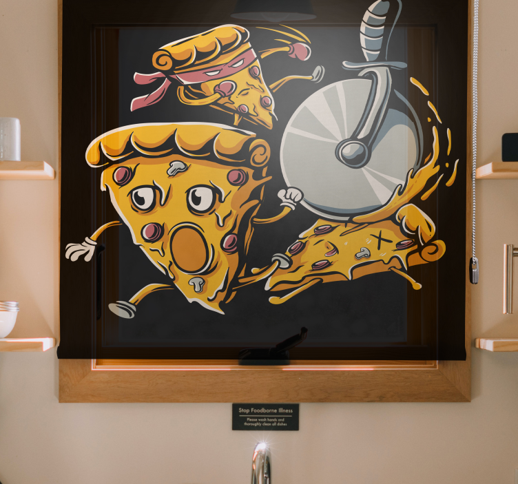 Estor divertidos Pizza divertido comedor 100 - TenVinilo