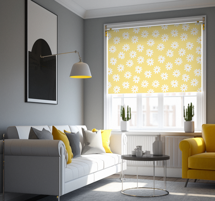 Estor moderno Flores de margarita para bebés - TenVinilo