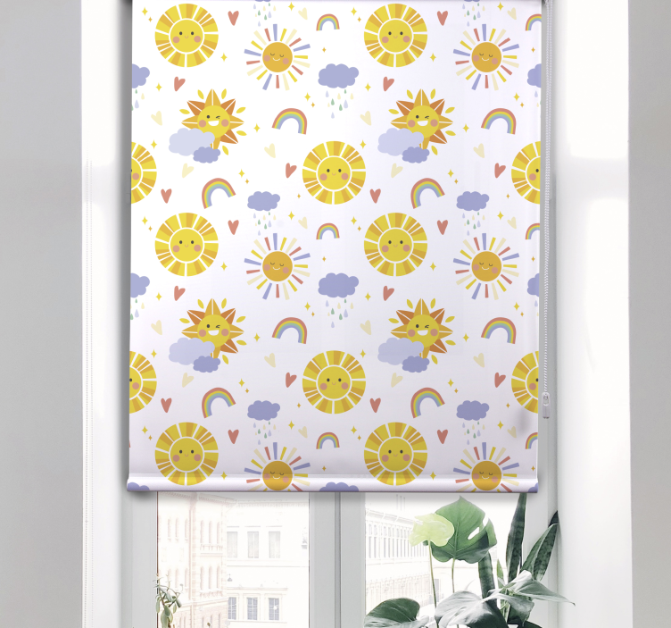 Estor nórdico Arcoiris y nubes de colores pastel - TenVinilo