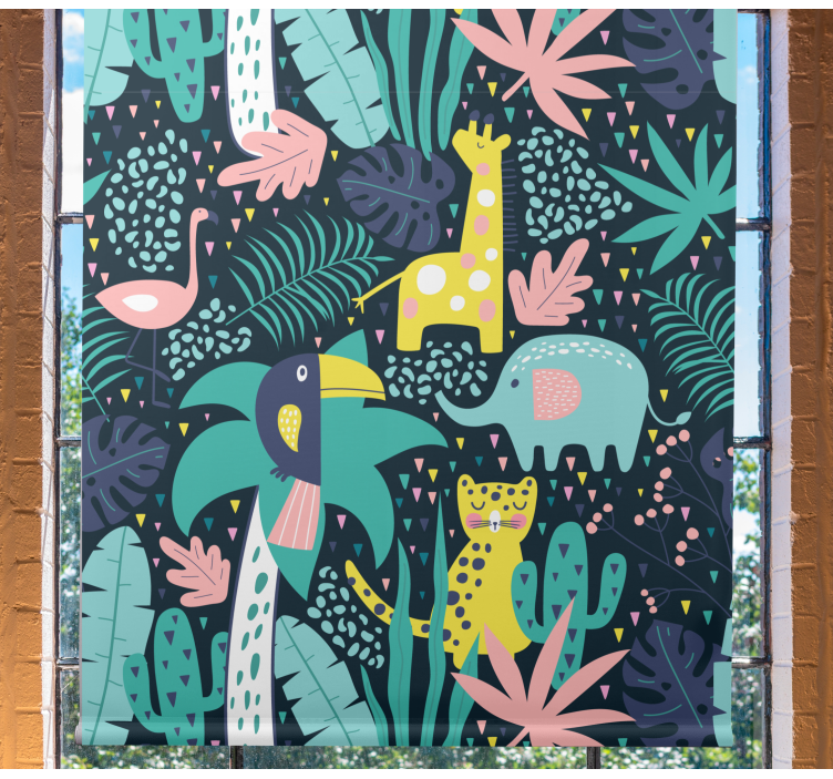 Estor infantil Animales y hojas - TenVinilo