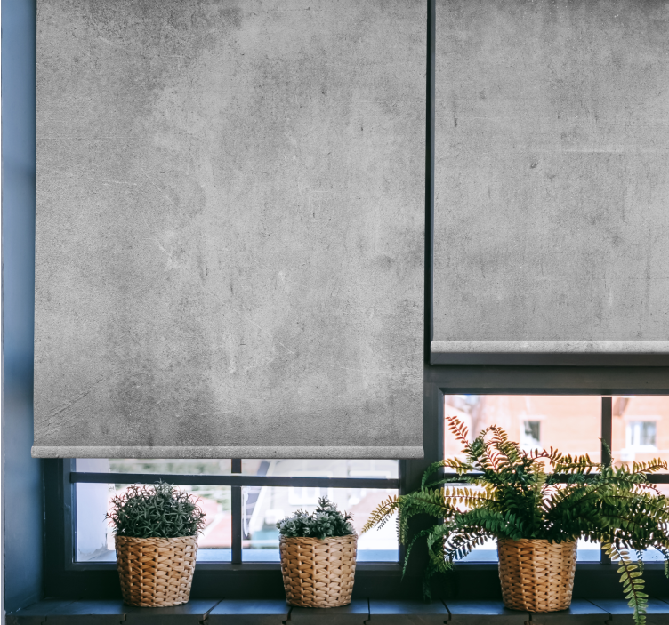 Estor enrollable salón industrial cemento desgastado - TenVinilo