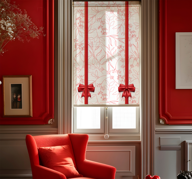 Estor de amor estampado floral con lazos - TenVinilo