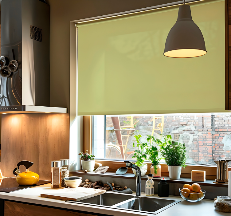 Estor color verde tonos oliva planos - TenVinilo