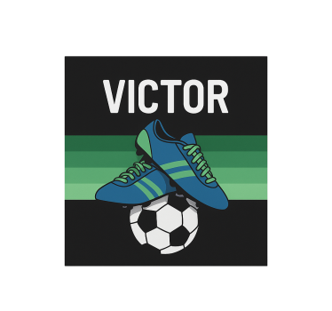 Cortina roller infantil botas de fútbol con nombre - TenVinilo