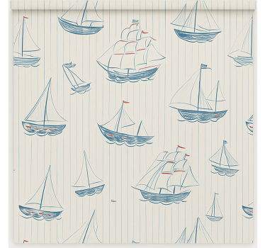 Cortina roller infantil dibujo de diseño de barcos - TenVinilo