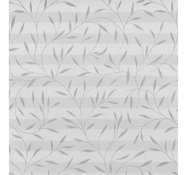 Cortina roller baño plantas blancas y grises - TenVinilo