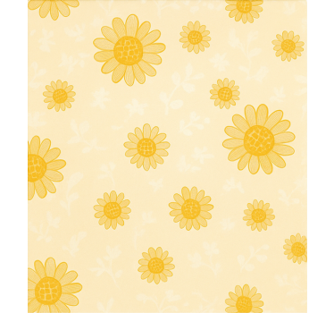 Cortina roller infantil patrón de girasol amarillo - TenVinilo