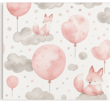 Cortina roller infantil globos y nubes pastel - TenVinilo