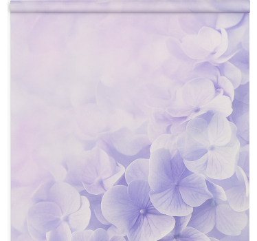 Cortina roller infantil hortensias suaves y brumosas - TenVinilo