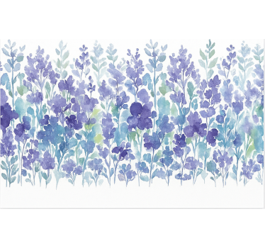Cortina roller comedor campo floral de lavanda - TenVinilo