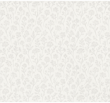 Cortina roller comedor arte floral gris delgado - TenVinilo