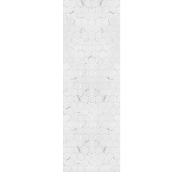 Cortina roller cocina azulejos hexagonales grises elegantes - TenVinilo