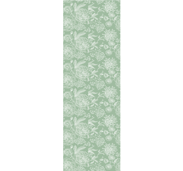 Cortina roller comedor estilo grandmillennial floral verde - TenVinilo