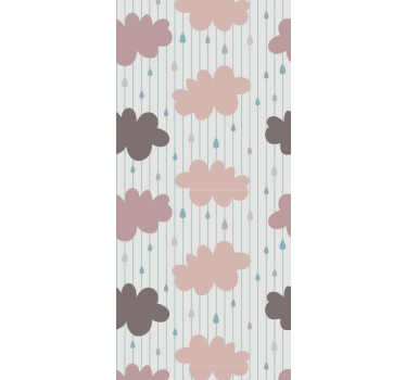 Cortina roller infantil nubes rosas de lluvia - TenVinilo