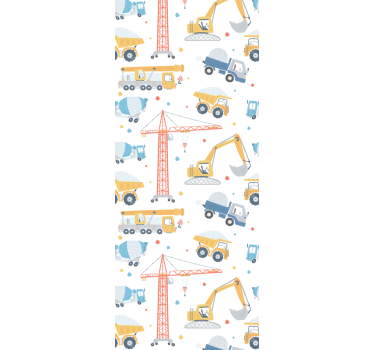 Cortina roller infantil motivos de construcción - TenVinilo