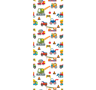 Cortina roller infantil alegría de construcción - TenVinilo
