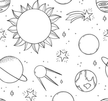 Cortina roller infantil dibujo espacial - TenVinilo