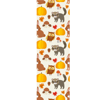 Cortina roller infantil animales del bosque en otoño - TenVinilo