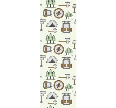 Cortina roller infantil mochila, cuenco, brújula - TenVinilo