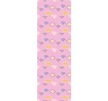 Cortina roller infantil diseño nubes rosas - TenVinilo